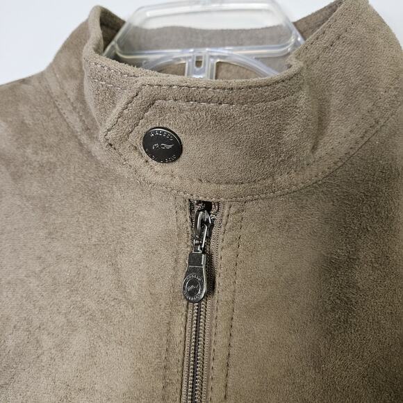 R Rosso Black & Gold Leather Suede Veneto Brown Tan Men's L Jacket Made in Italy - Picture 3 of 16